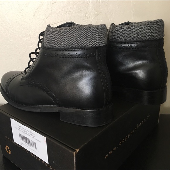 Dapper Shoes Co. Men's Toe Cap Oxford Boots - Picture 7 of 8